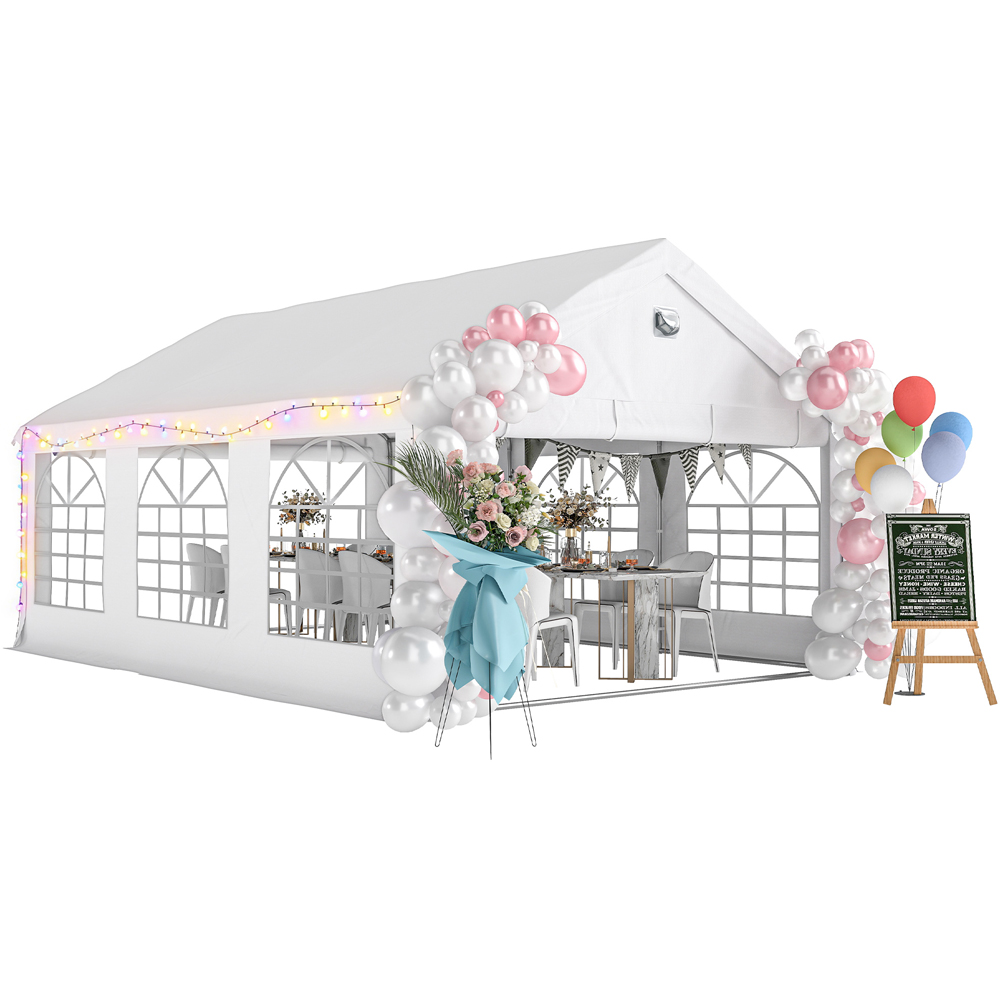 Outsunny 6 x 4m White Heavy Duty Garden Gazebo Image 2