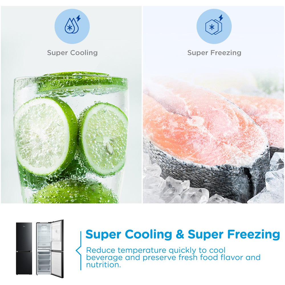 Midea MDRB379FGD30 Black Total No Frost 273L Combi Fridge Freezer Image 5