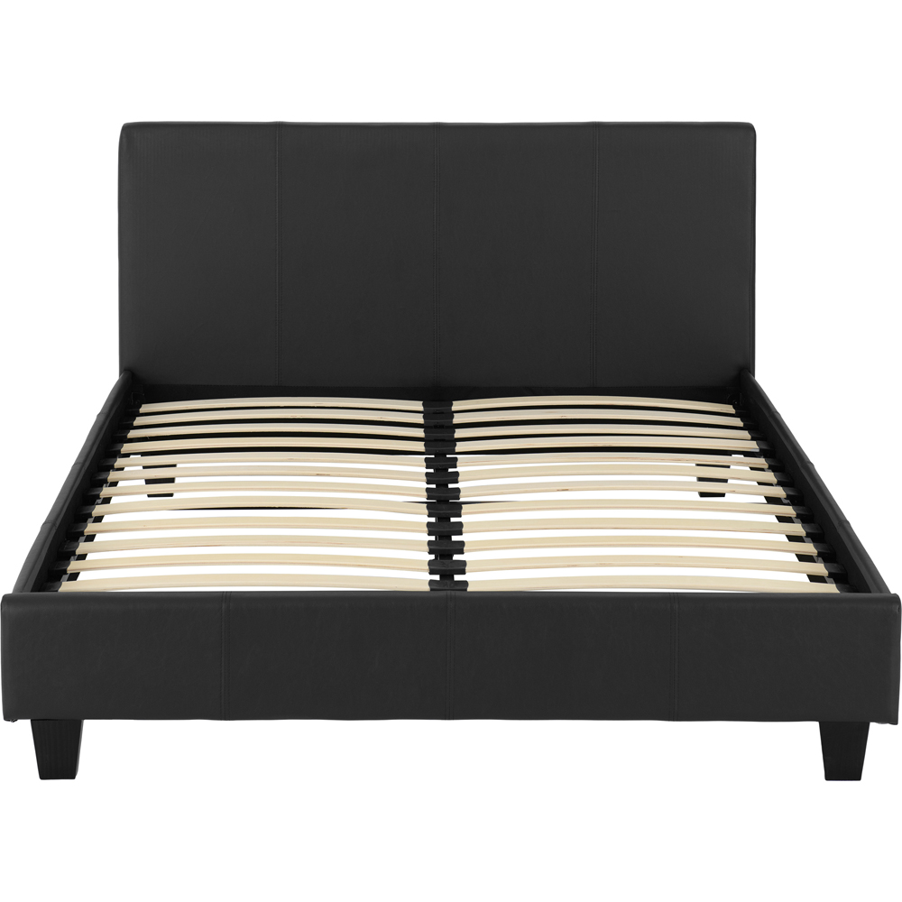 Seconique Prado Double Black PU Faux Leather Bed Image 3