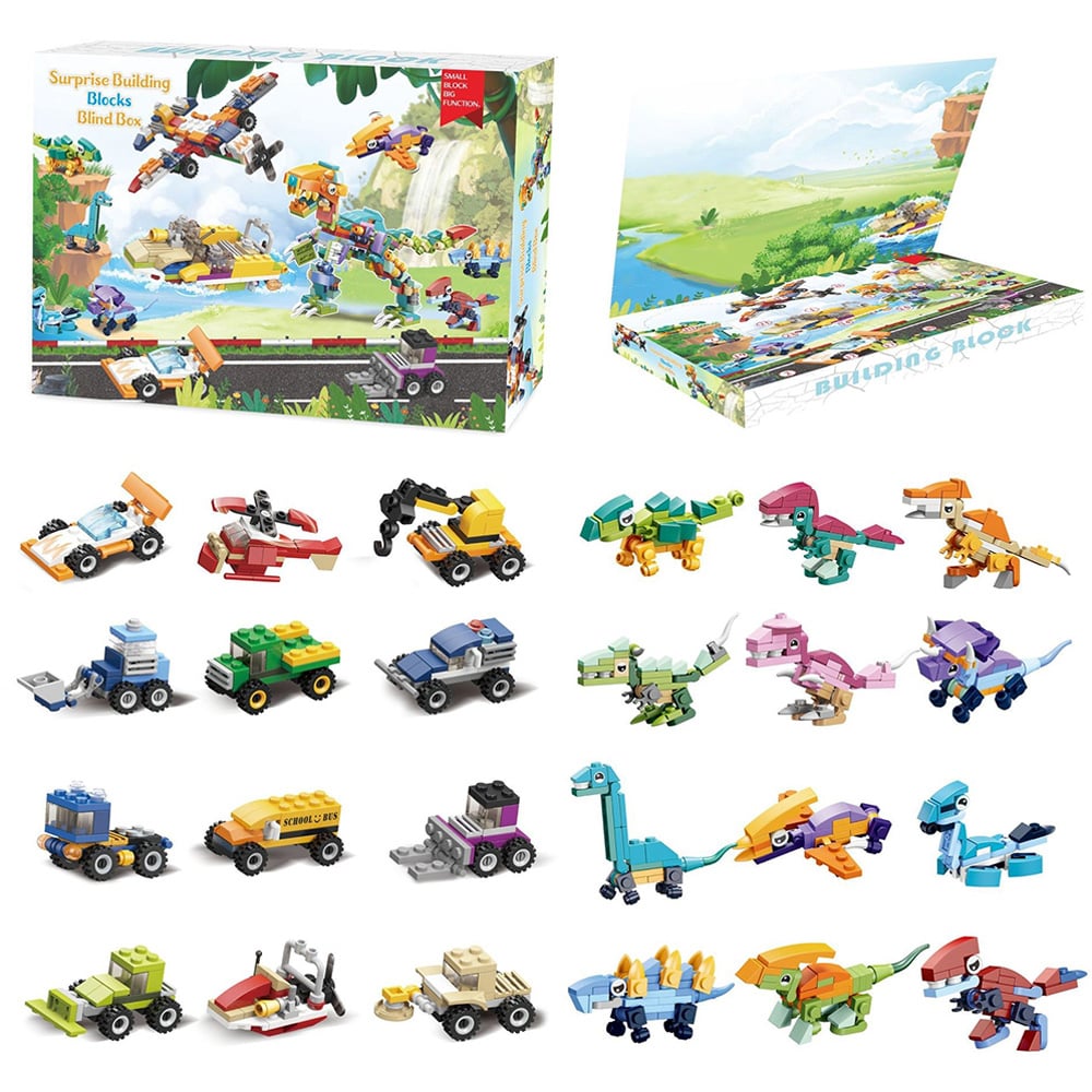 H&O Direct Kids Car Dinosaur Building Block Christmas Advent Calendar 2025 Image 2