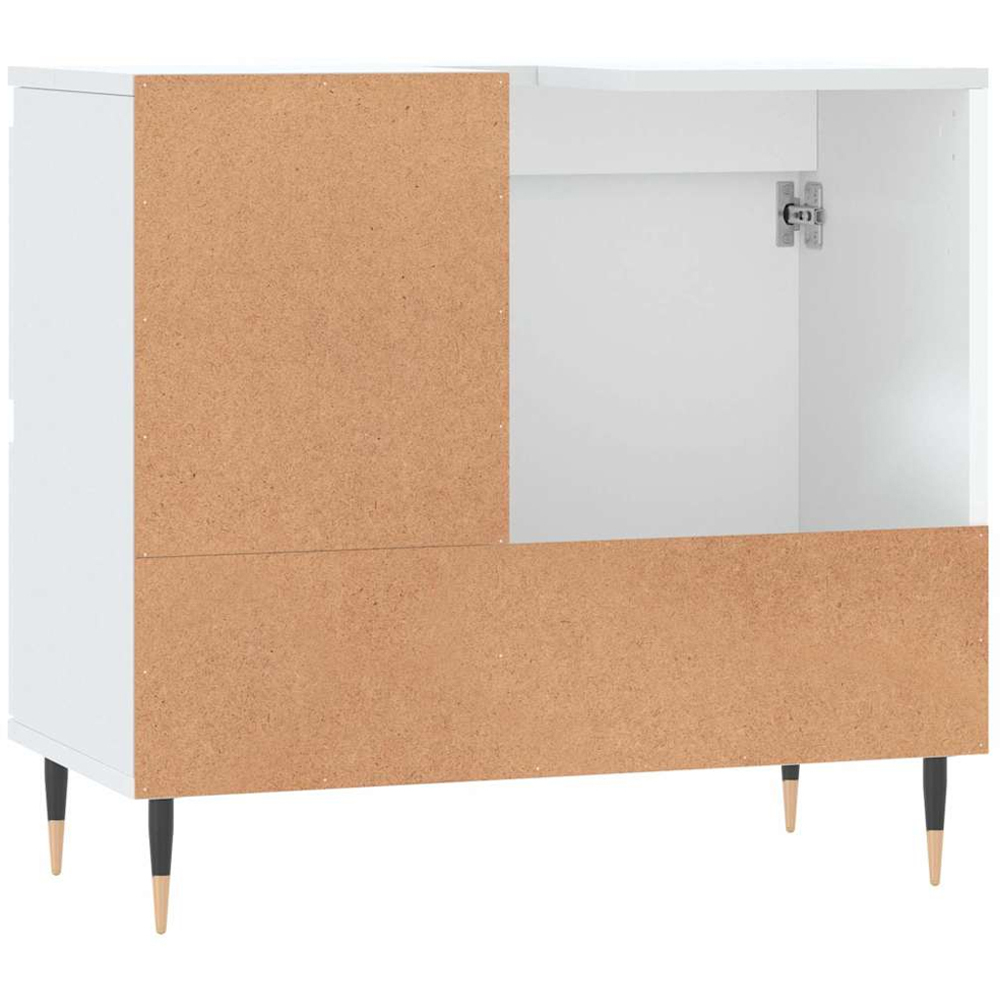 vidaXL Single Door 2 Drawer White Bathroom Cabinet Image 7