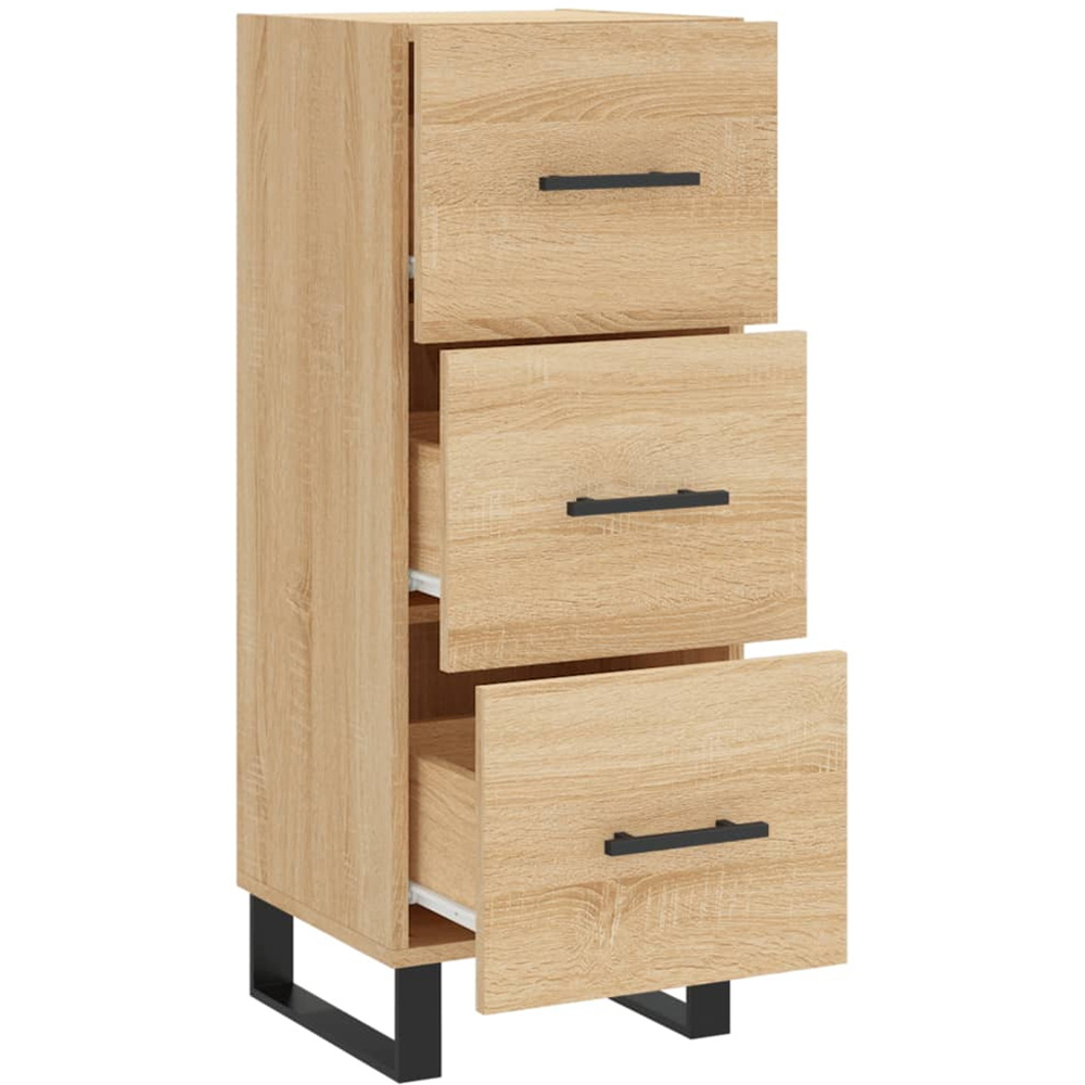 vidaXL 3 Drawer Sonoma Oak Slim Sideboard Image 5