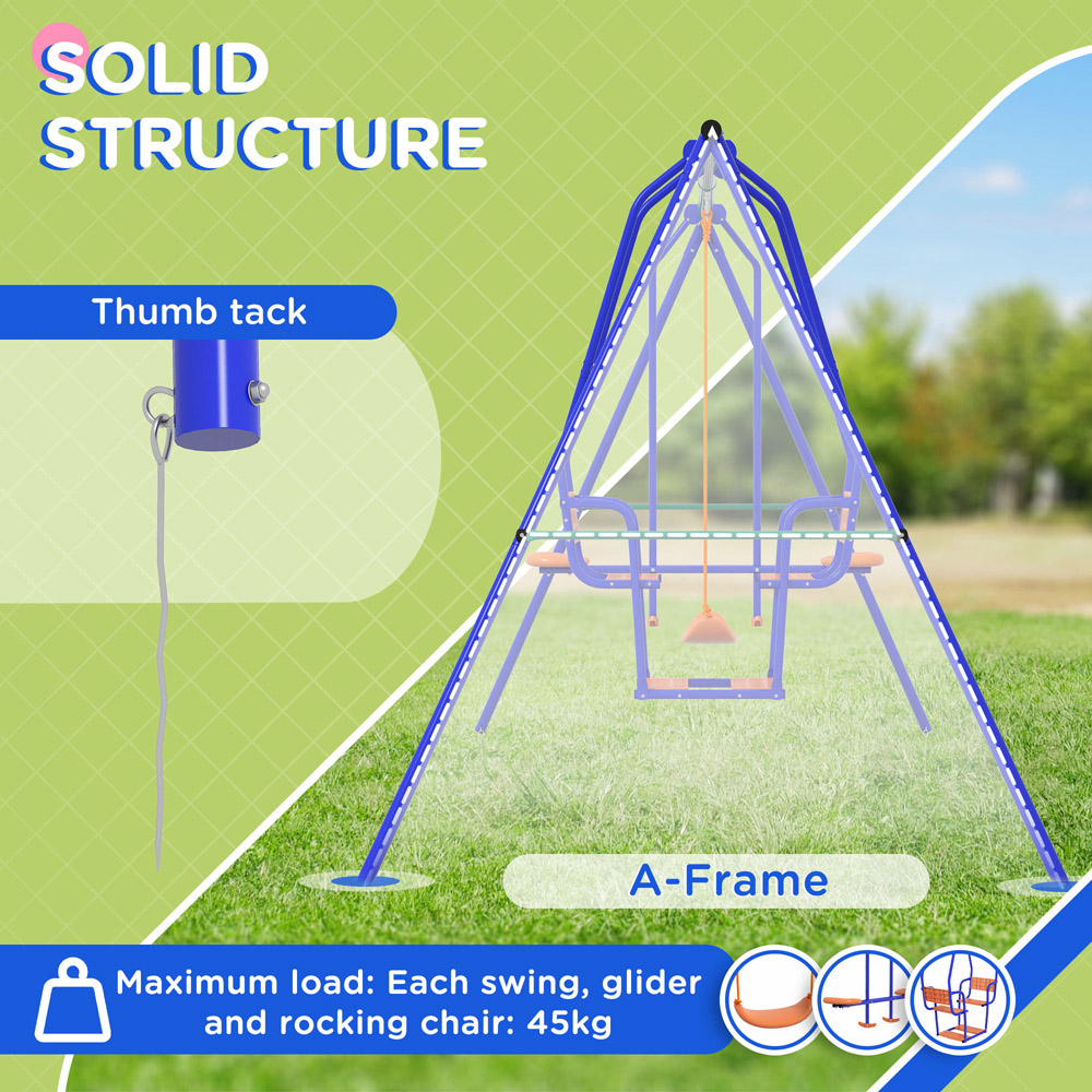 Outsunny 3 in 1 Metal Kids Swing Set Image 5