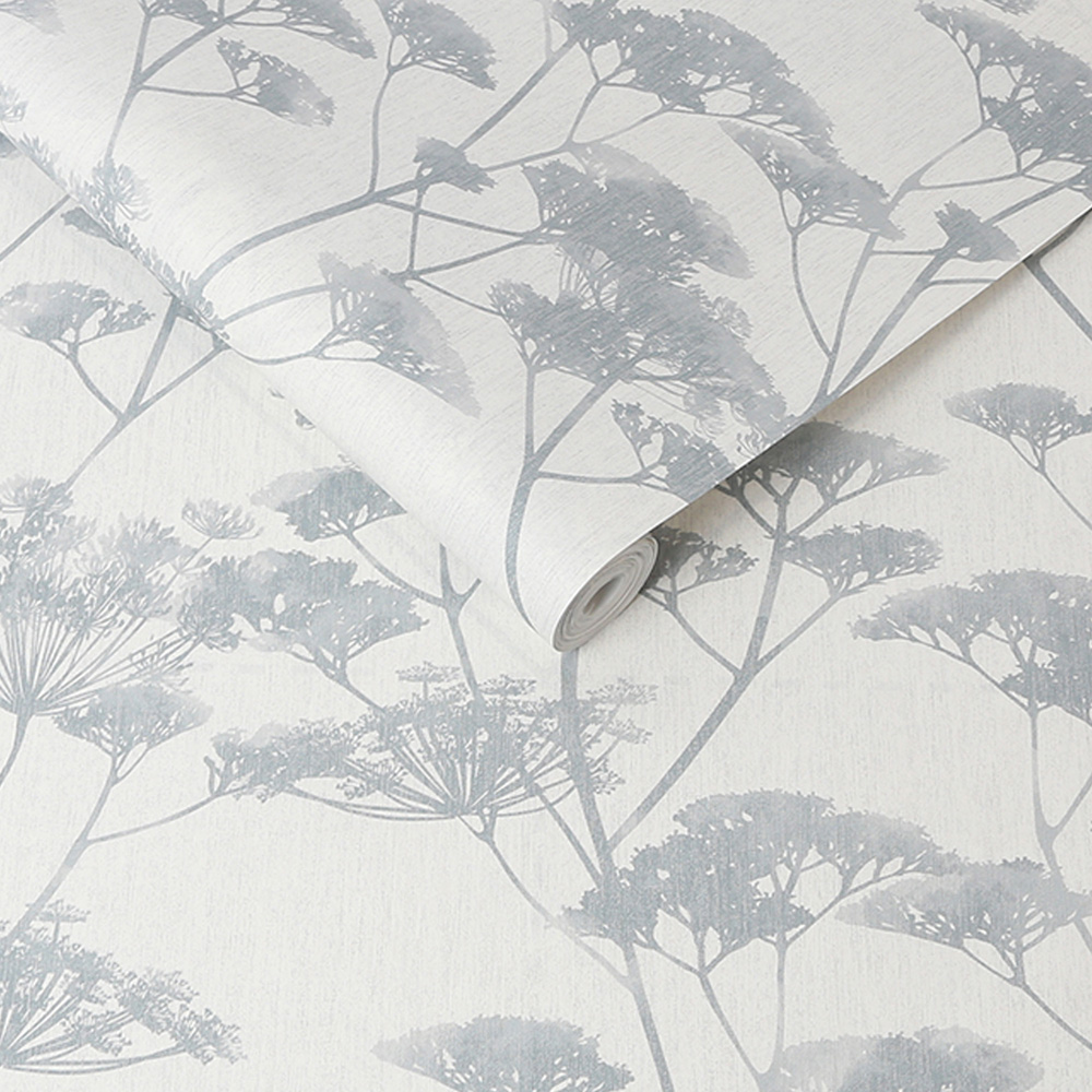 Fresco Meadow Silhouette Blue and Grey Wallpaper Image 2
