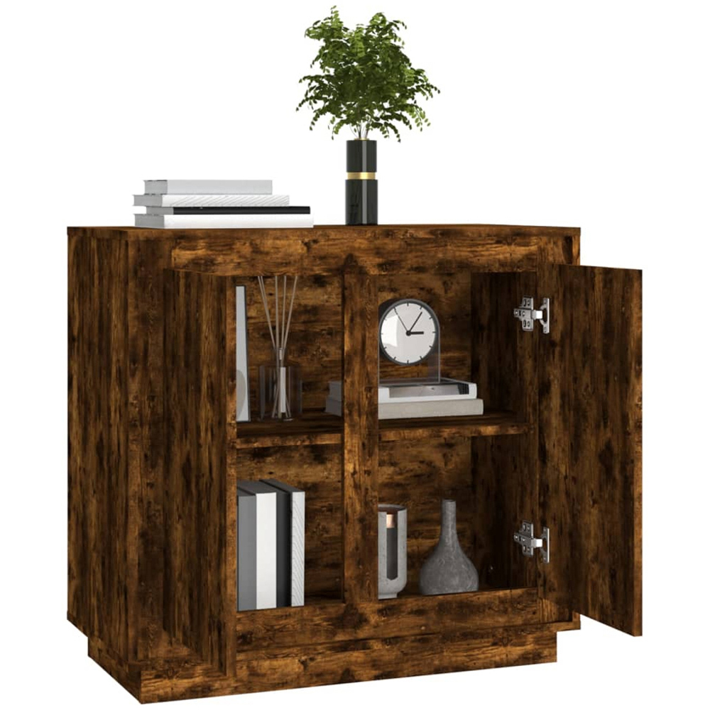 vidaXL 2 Door Smoked Oak Sideboard Image 4