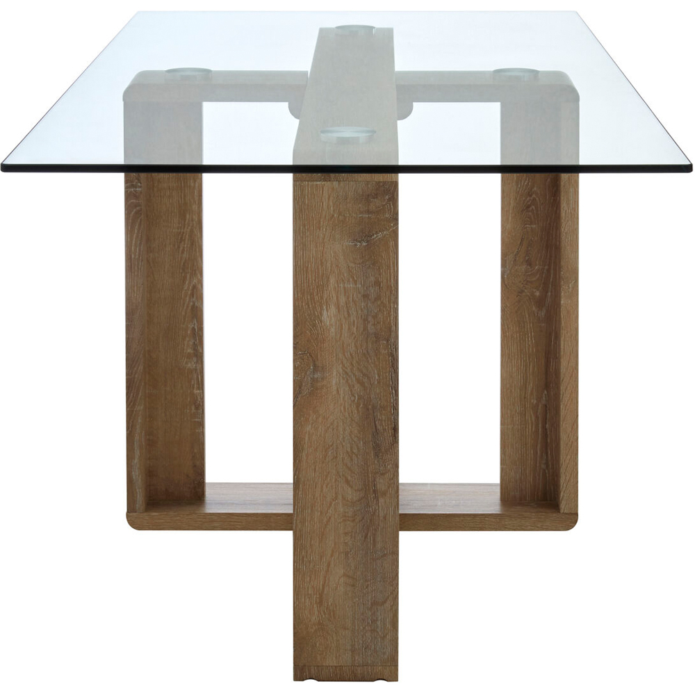 Premier Housewares 4 Seater Clear Tempered Glass Dining Table Image 2