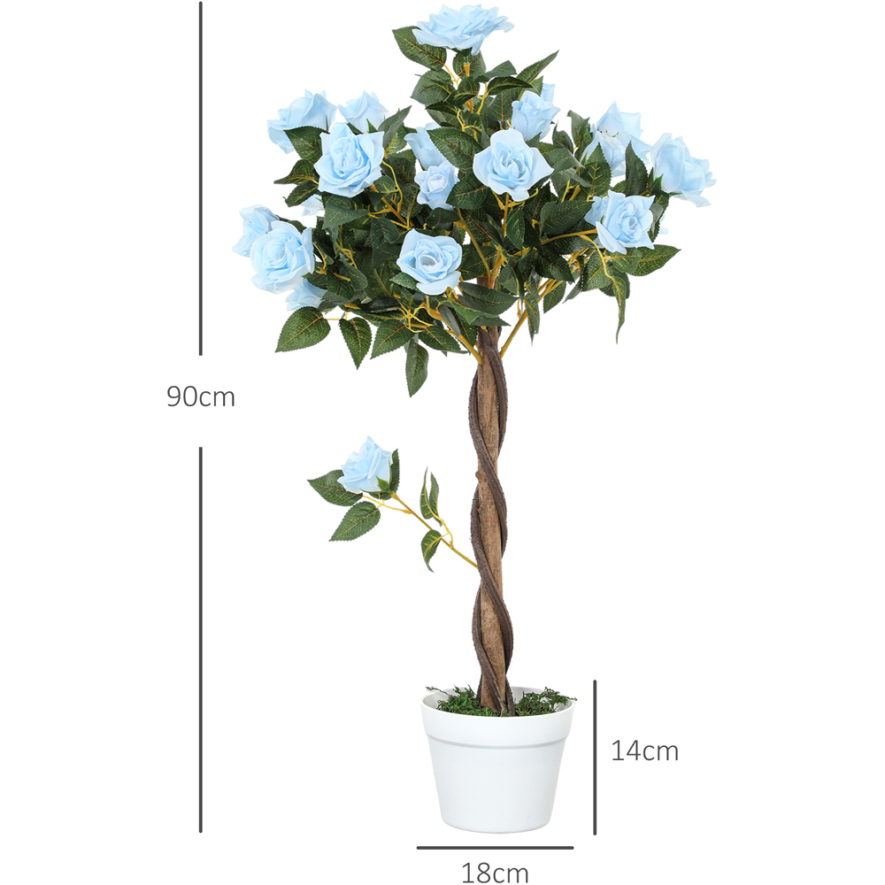 Portland Blue Rose Artificial Tree in Pot 90cm 2 Pack Image 9