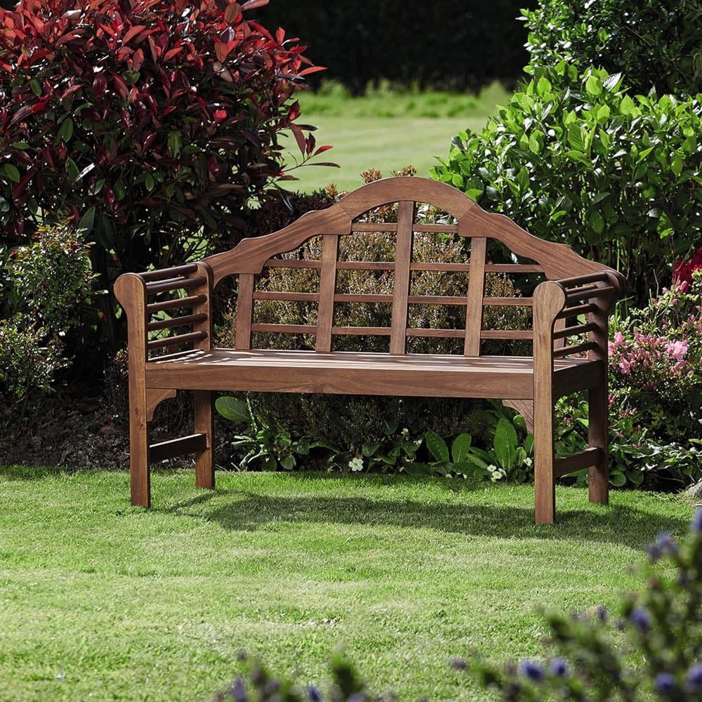 Garden Gear 2 Seater Lutyens Acacia Bench with Coffee Table Image 5