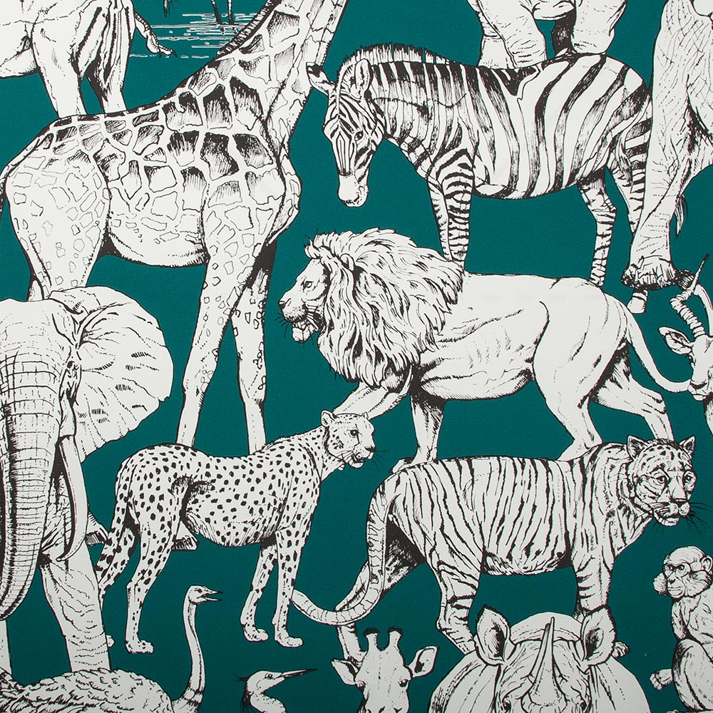Superfresco Easy Jungle Animals Vert Wallpaper Image 1
