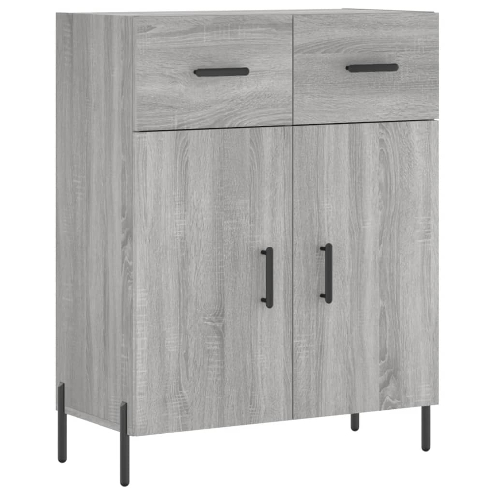 vidaXL Single Door 2 Drawer 2 Shelf Grey Highboard Image 7