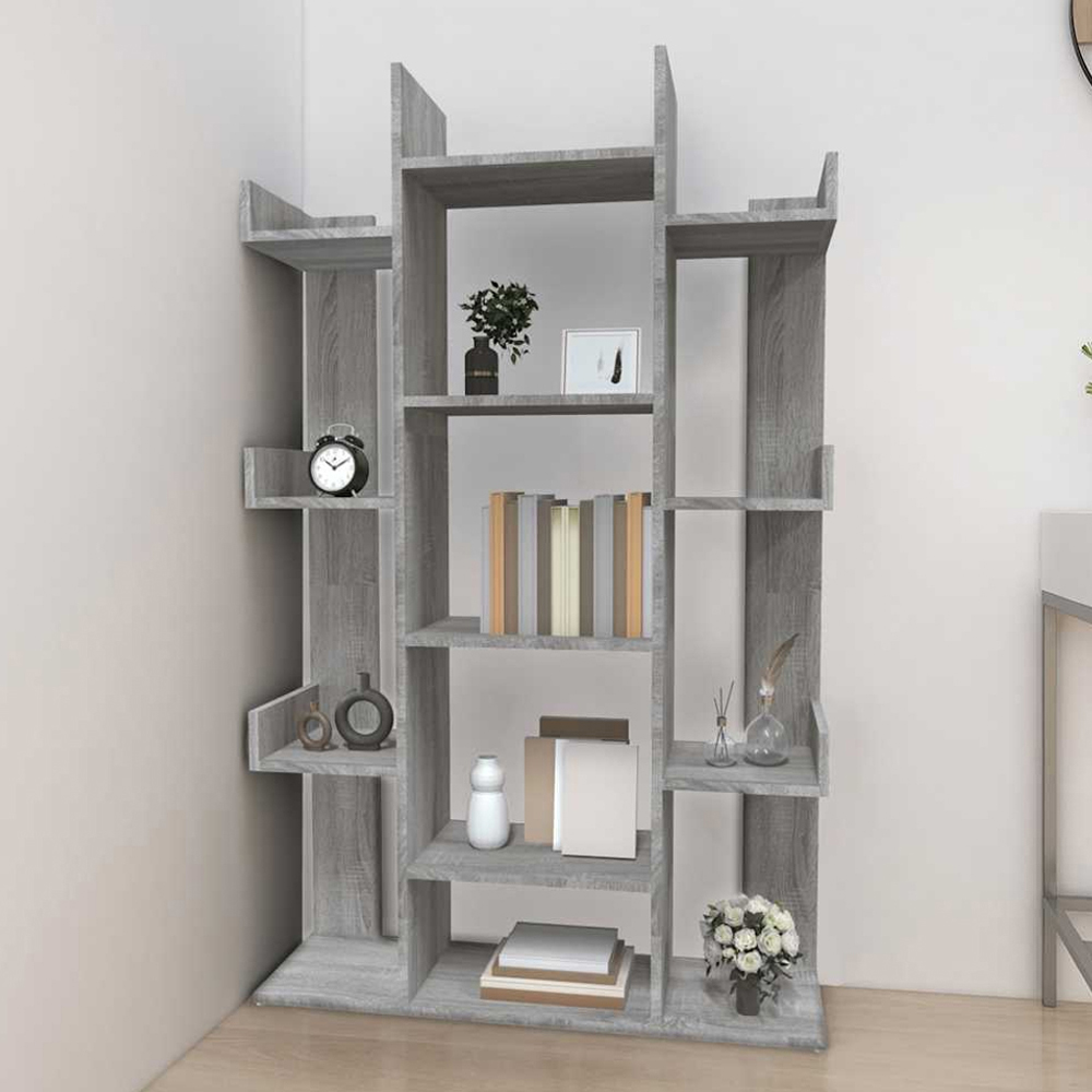 vidaXL 13 Shelf Grey Sonoma Bookcase Image 1