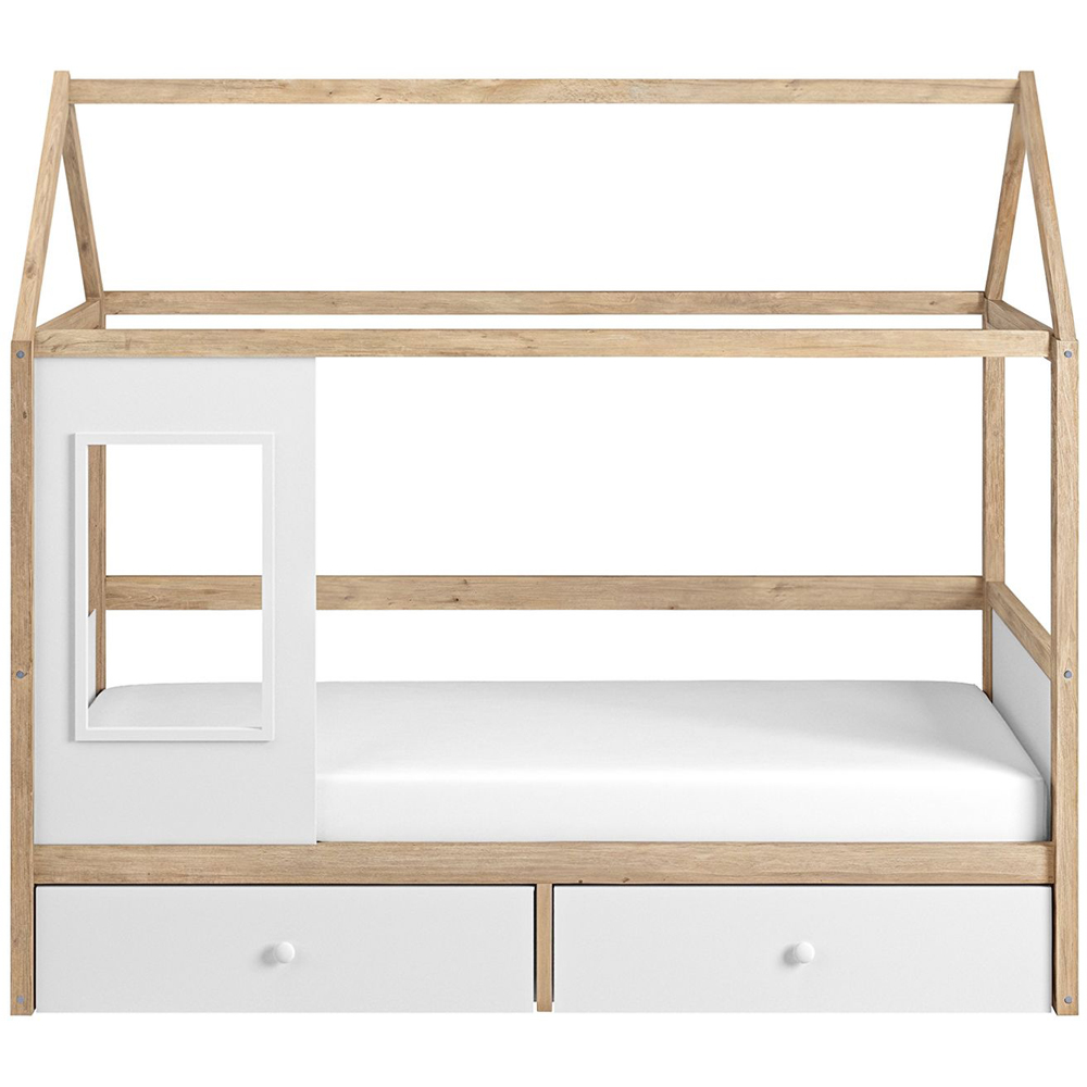 Flair Ted White Wooden Play House Bed Frame with Storage Image 3