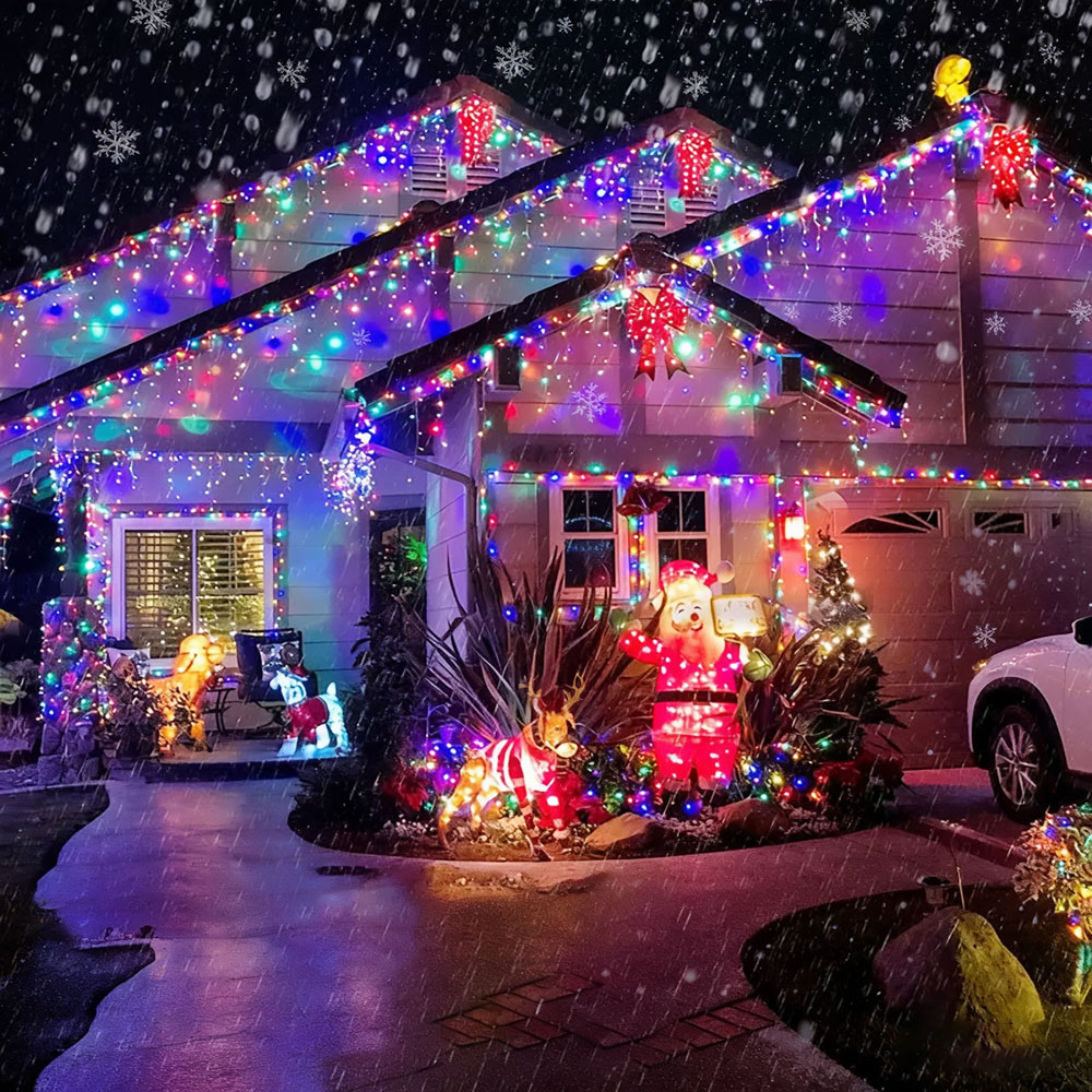 Living and Home Multicolour LED Solar-Powered Icicle String Light 10m Image 6