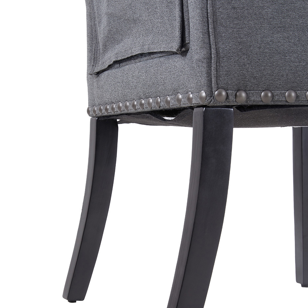 Living and Home Grey Vintage Nailhead Tufted Dining Chair Image 8