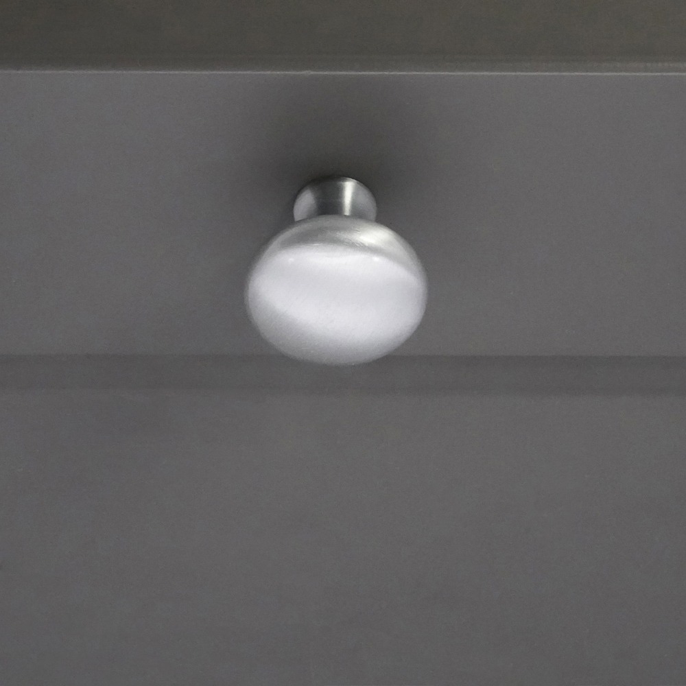 Spira Brass Mushroom Satin Chrome Medium 32mm Cupboard Knob Image 2