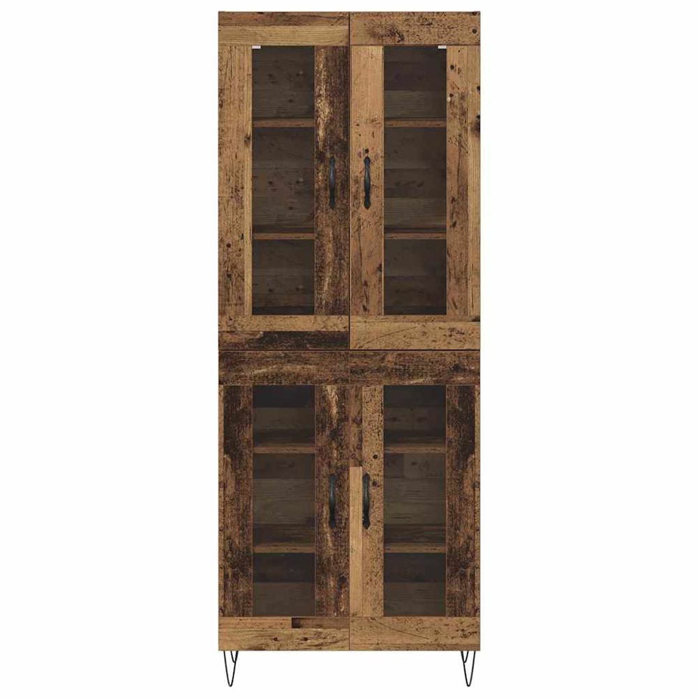 vidaXL 4 Glass Door Old Wood Sideboard Image 8