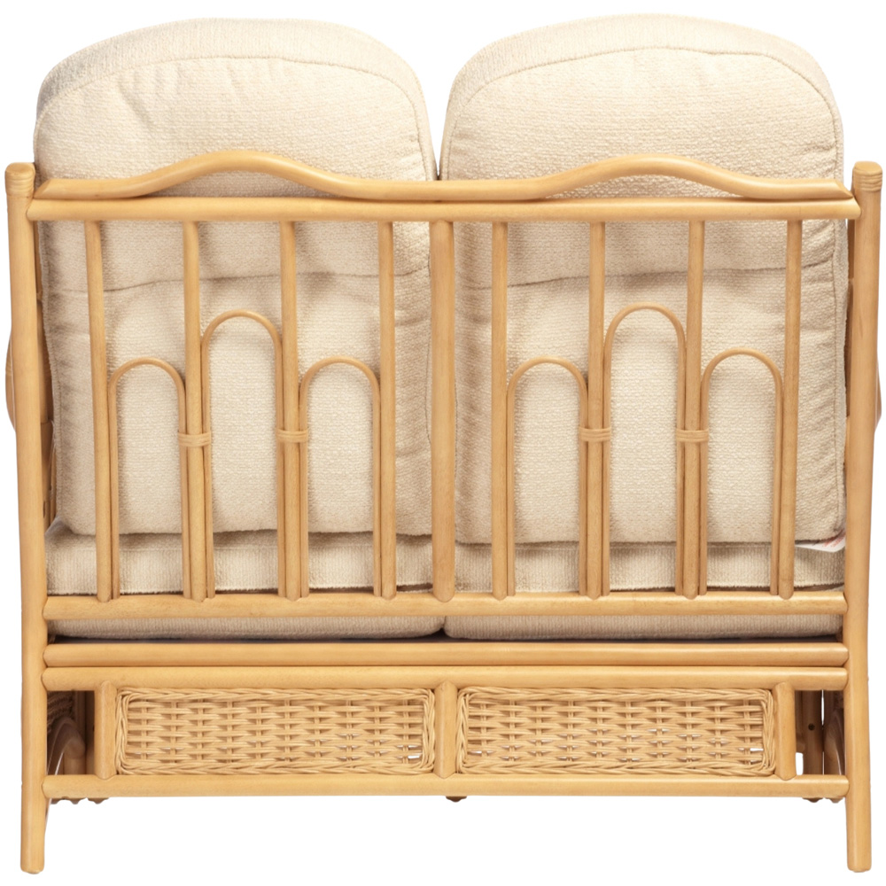 Desser Furniture Vale 2 Seater Light Oak Natural Rattan Cloud Sofa Image 4