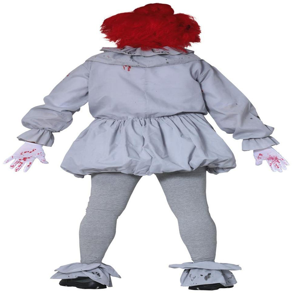Fiestas Guirca Adult Scary Clown Grey and Red Halloween Costume Medium Image 2