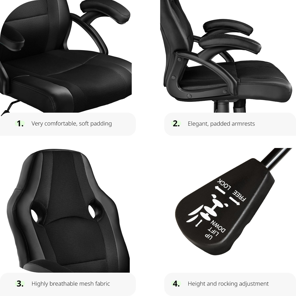 tectake Benny Black Gaming Chair Image 4