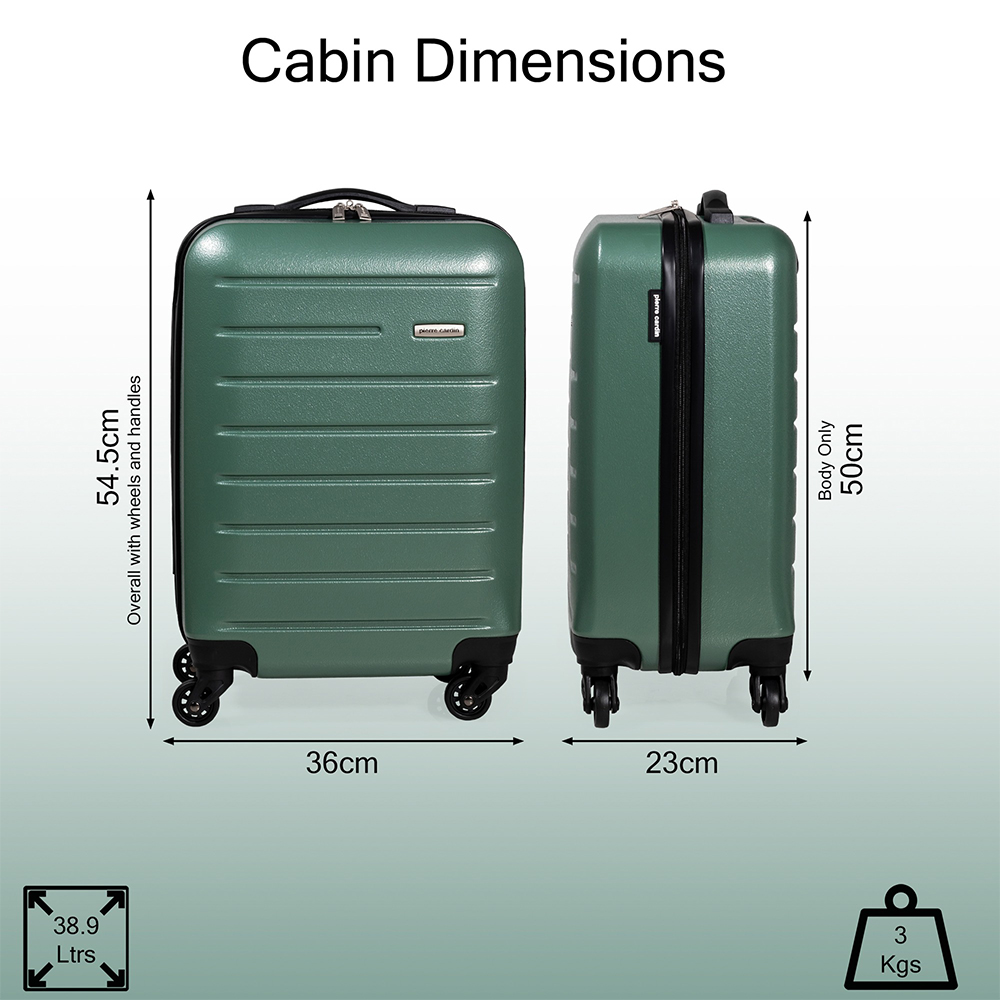 Pierre Cardin Voyager Small Green Hard Shell Lightweight Trolley Suitcase Image 8