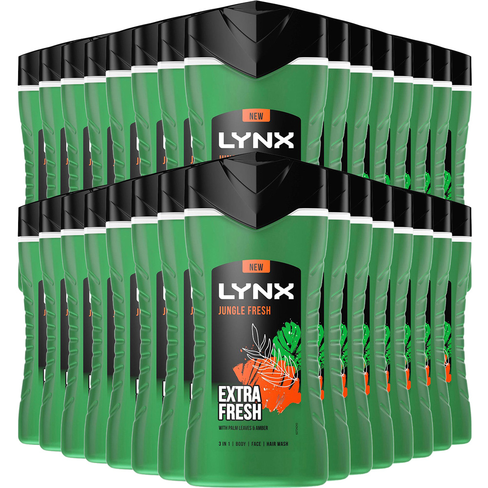 Lynx Jungle Fresh Extra Fresh 3-in-1 Body Face and Hair Shower Gel 225ml 30 Pack Image 1