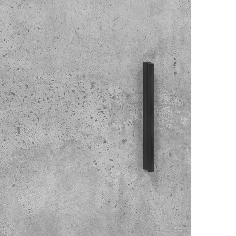 vidaXL Single Glass Door Concrete Grey Wooden Sideboard Image 6