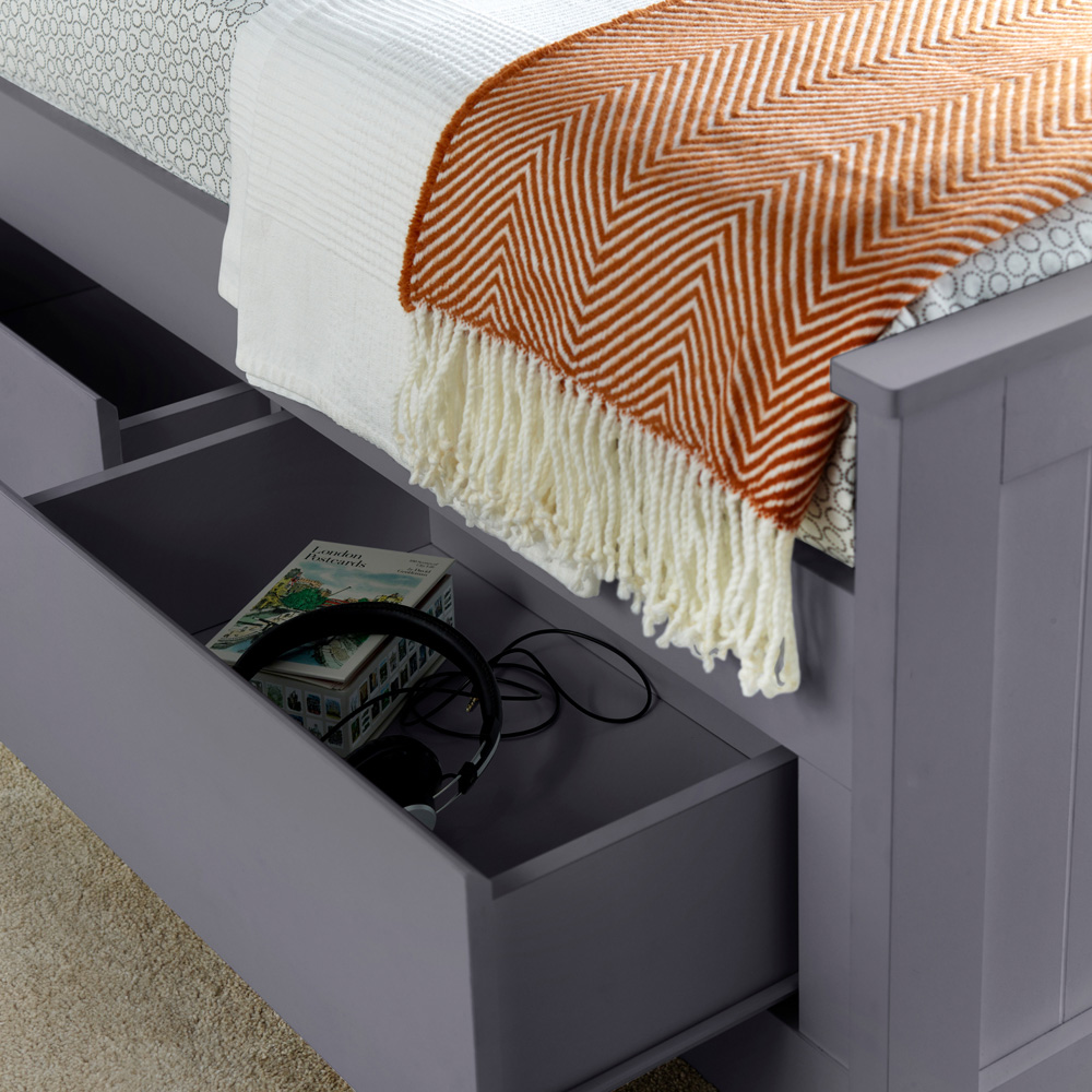 Bedmaster Enzo Single 3 Drawer Grey Wooden Storage Bed with Orthopaedic Mattress Image 6