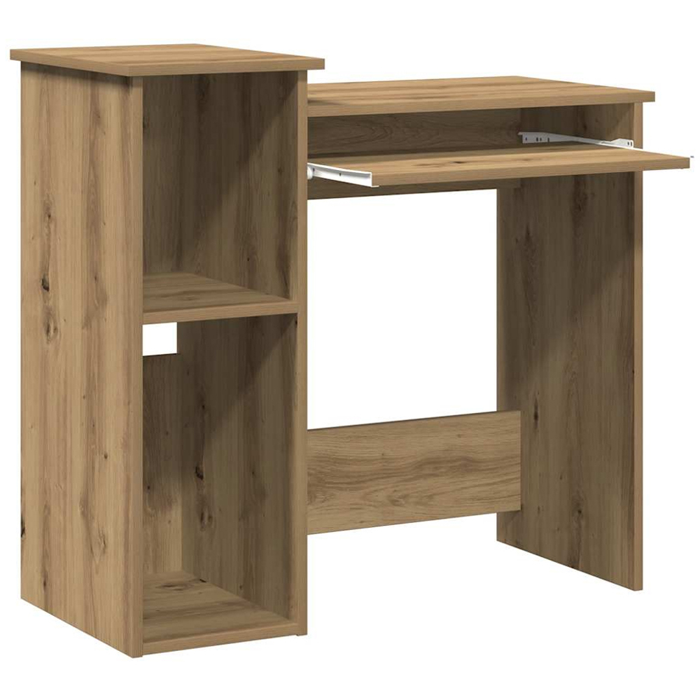 vidaXL 2 Shelf Computer Desk with Keyboard Tray Artisan Oak Image 3