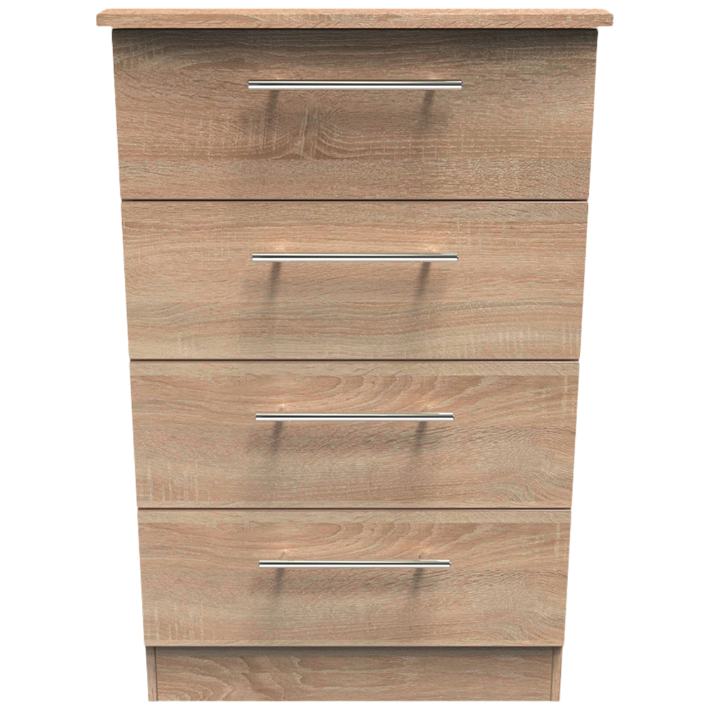 Crowndale Sherwood 4 Drawer Bardolino Oak Midi Chest of Drawers Image 2
