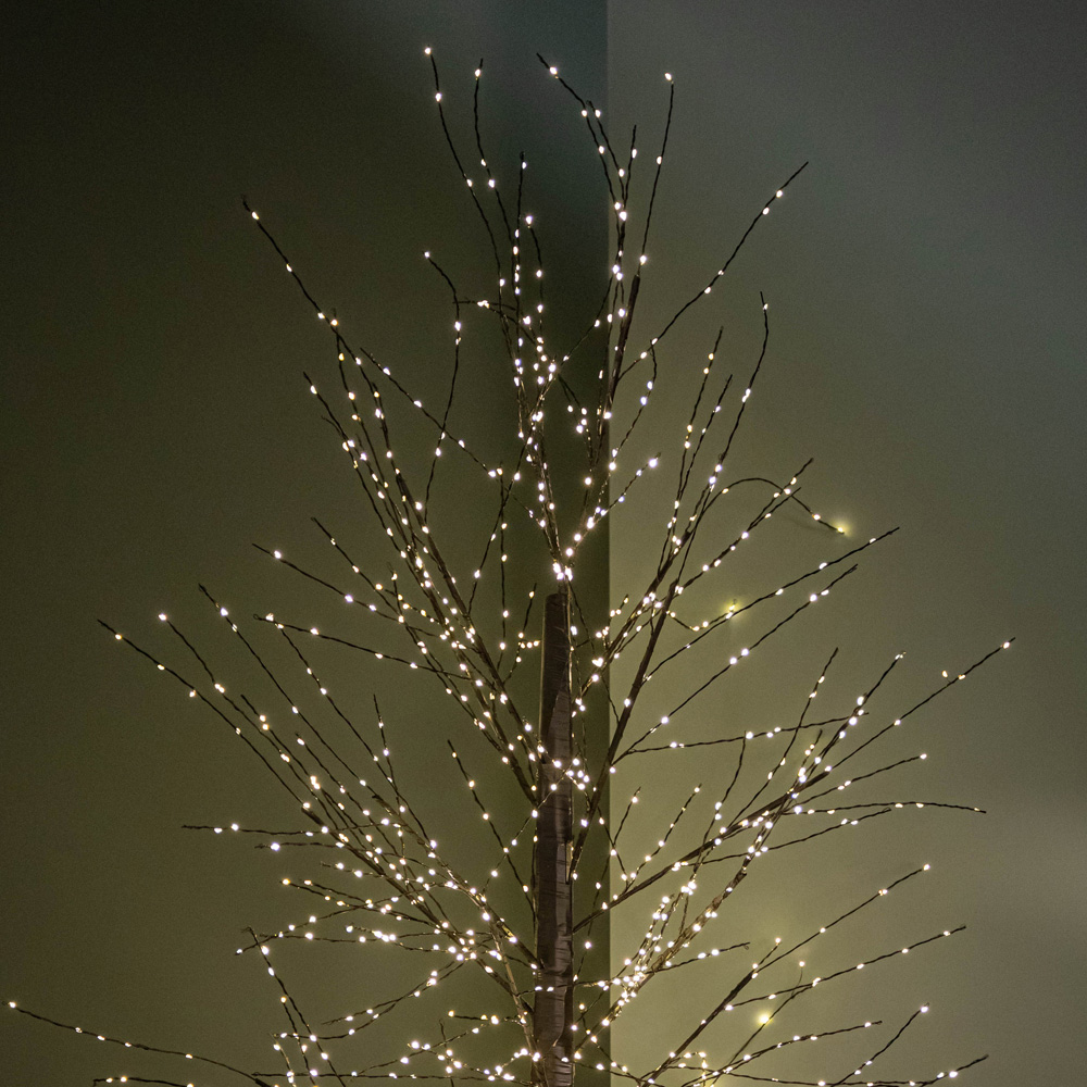 Samuel Alexander Black Micro Dot Warm White LED Pre-Lit Artificial Christmas Tree 7ft Image 3