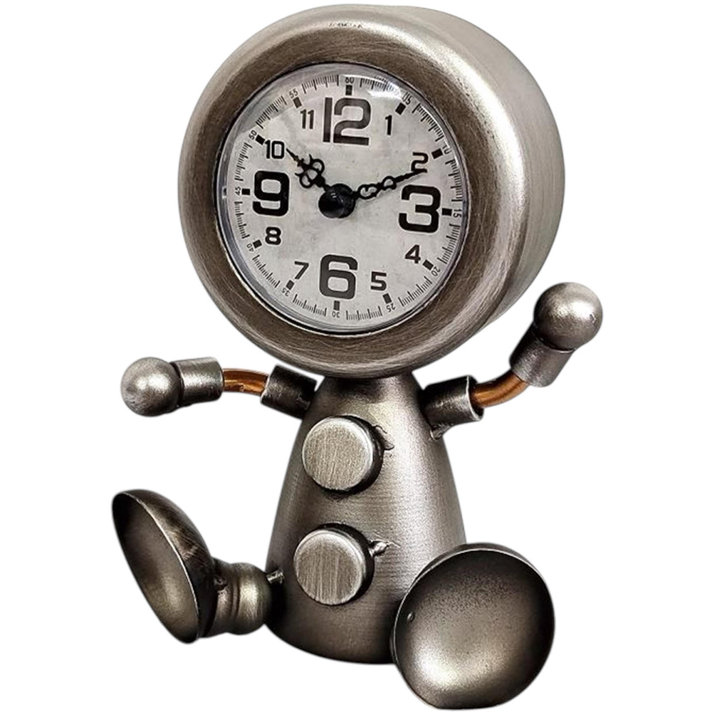 Acacia Home Silver Table Clock with Sitting Body 19cm Image 1
