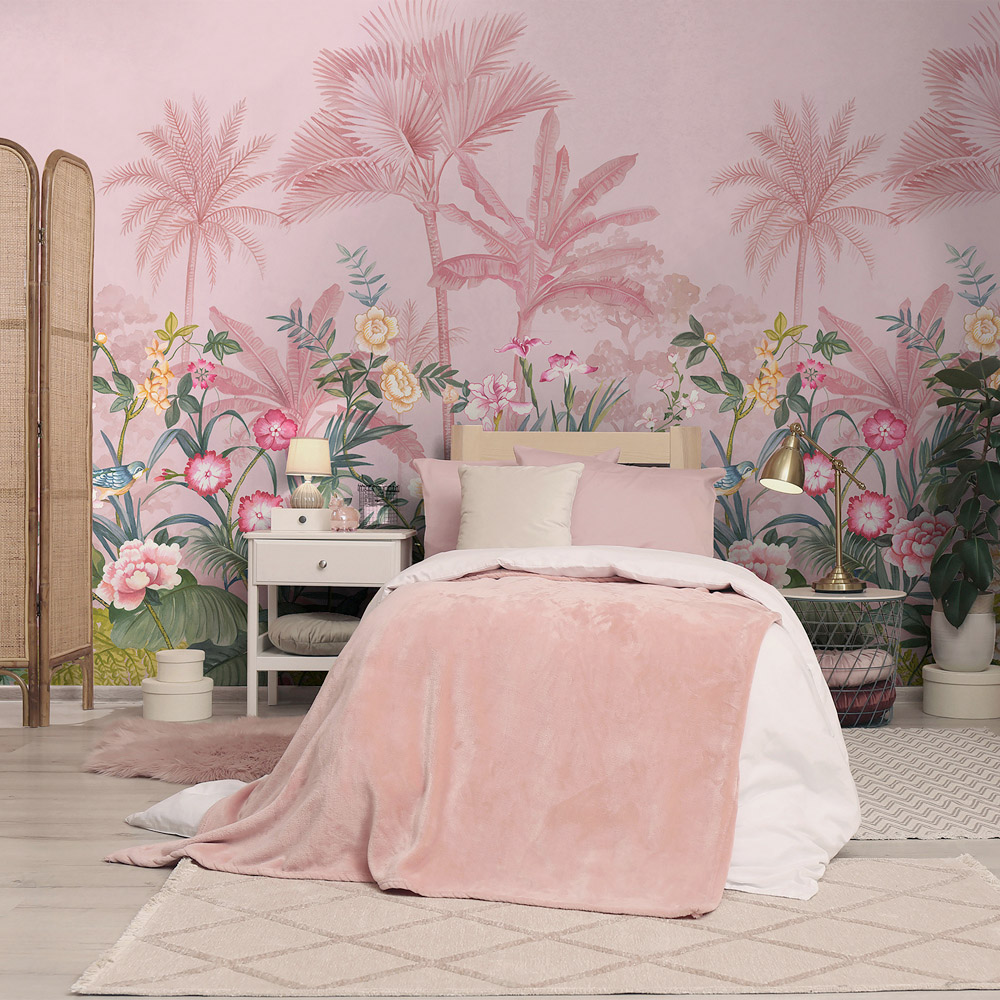 Holden Decor Palm Tree Paradise Blush Wallpaper Image 2