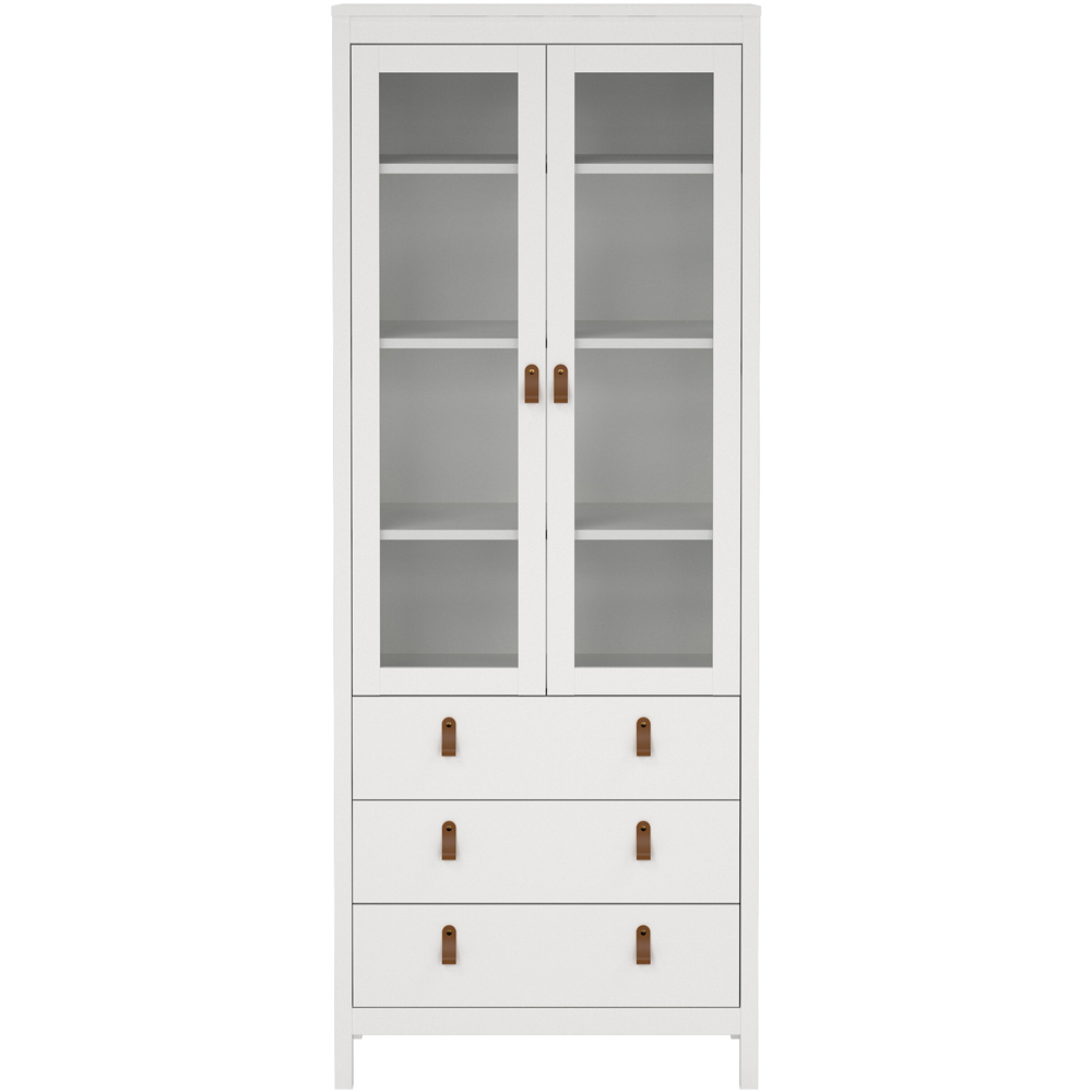 Florence Barcelona 2 Door 3 Drawer White Display Cabinet Image 3
