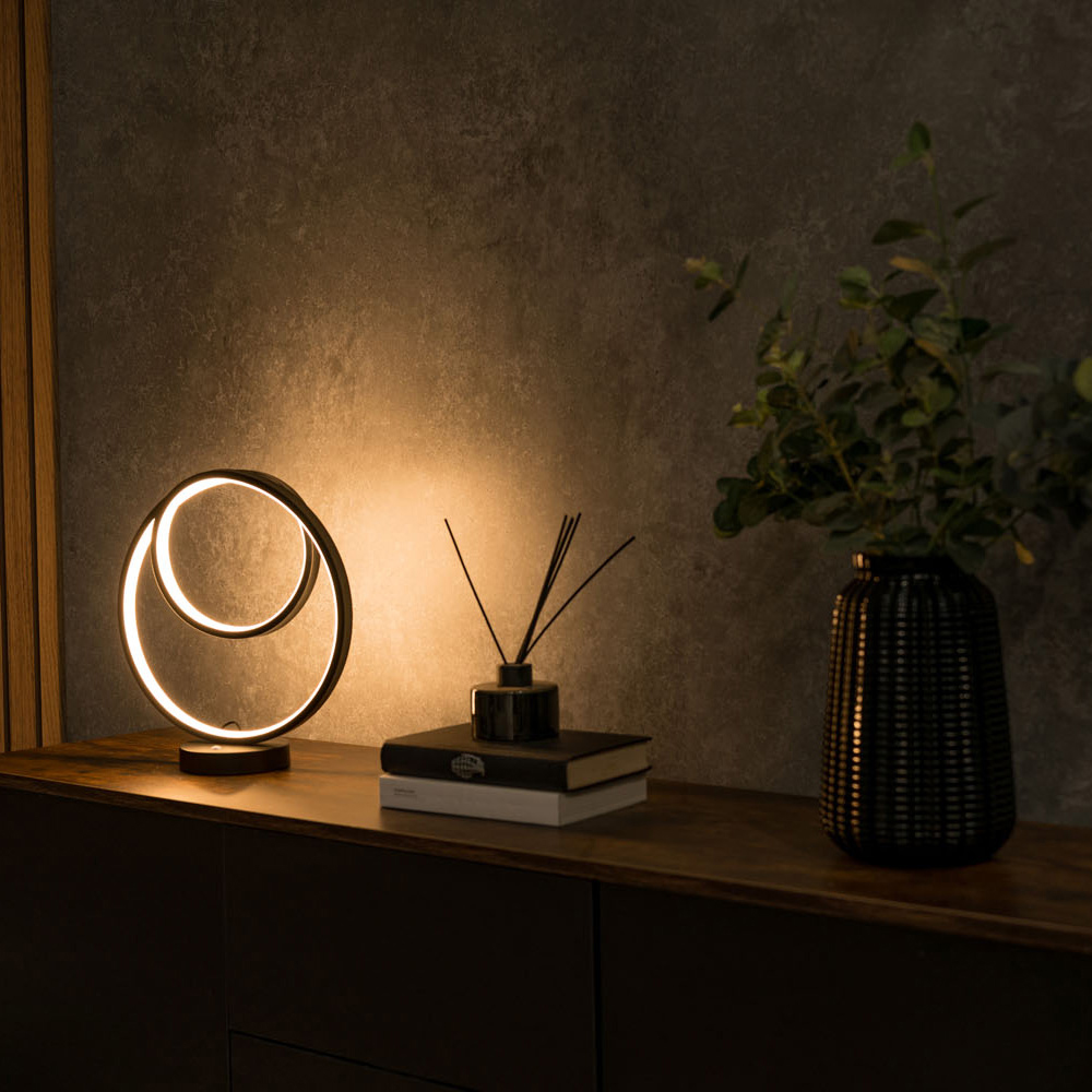 ValueLights Infinity Matt Black Loop Integrated LED Table Lamp Image 6