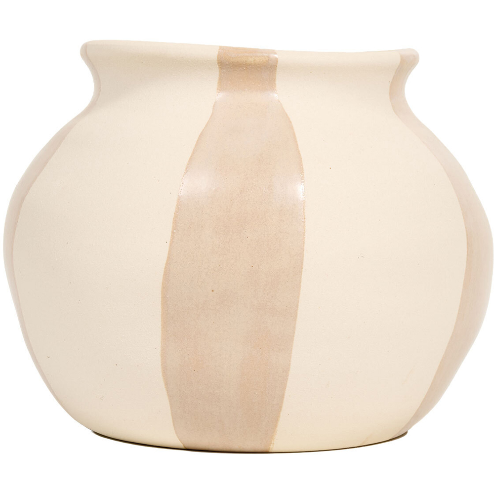 Margot Striped Stone Planter Neutral Image 3