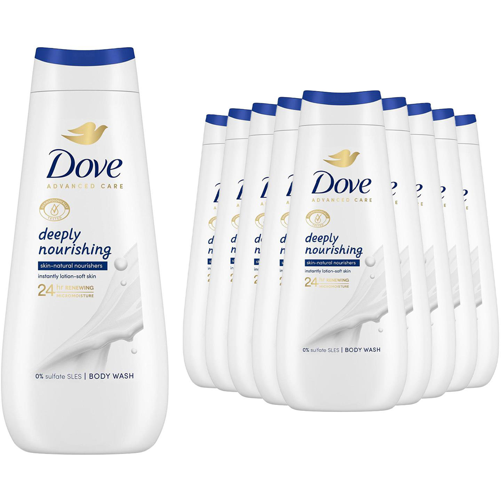 Dove Advanced Care Deeply Nourishing Body Wash 400ml 10 Pack Image 1