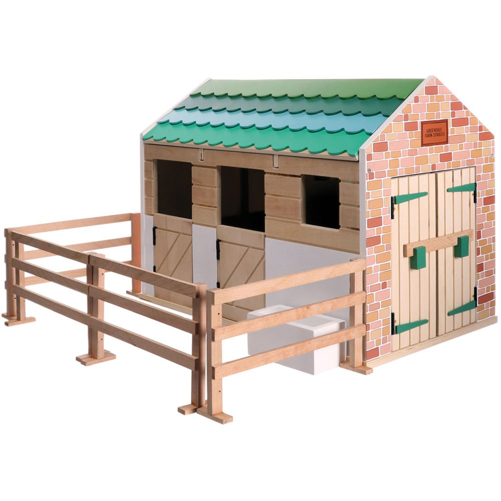 Lottie Doll Wooden Stables Playset Image 1