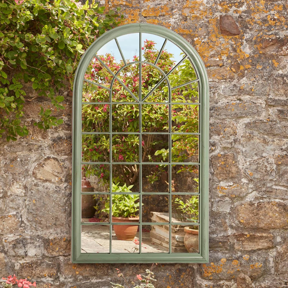 Serenity Laurel Green Garden Mirror 131 x 75cm Image 2