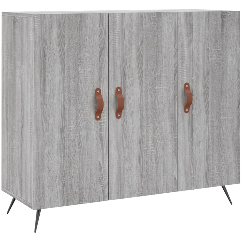 vidaXL 3 Door Grey Sonoma Wooden Sideboard Image 2
