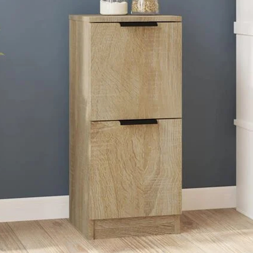 vidaXL 2 Door Sonoma Oak Narrow Sideboard Image 1