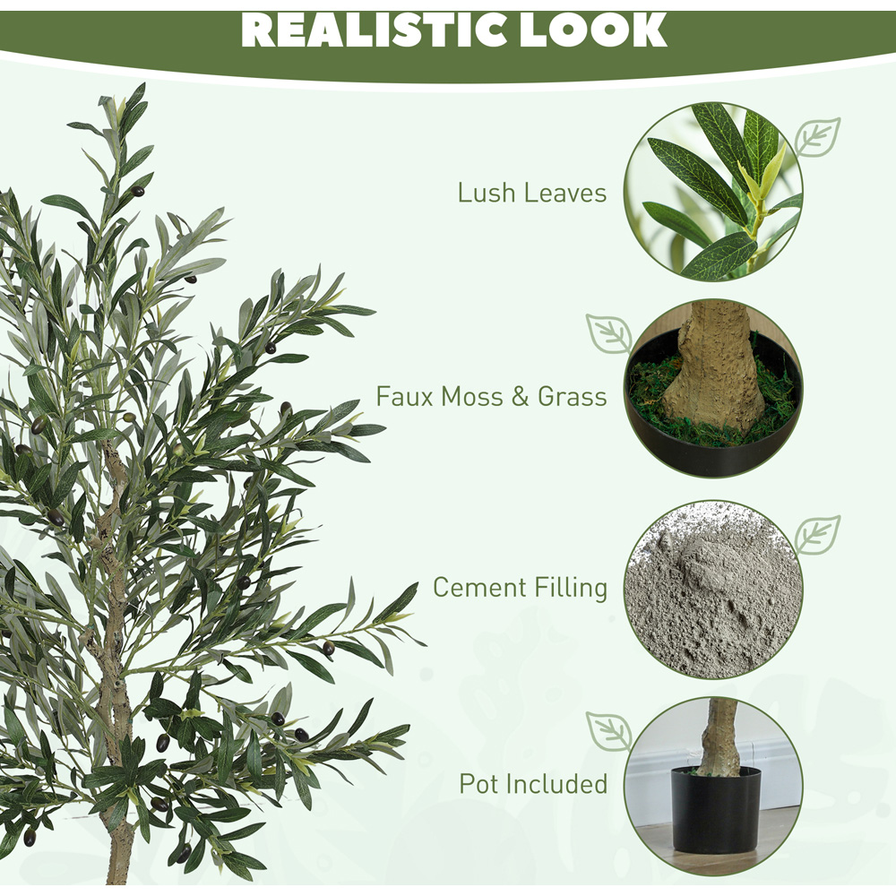 Portland Faux Potted Silk Olive Indoor Artificial Tree 180cm Image 4