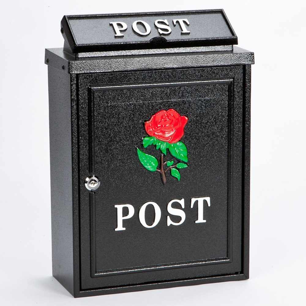 Arboria Garden Decor Red Rose Post Box and Doormat Set Image 3