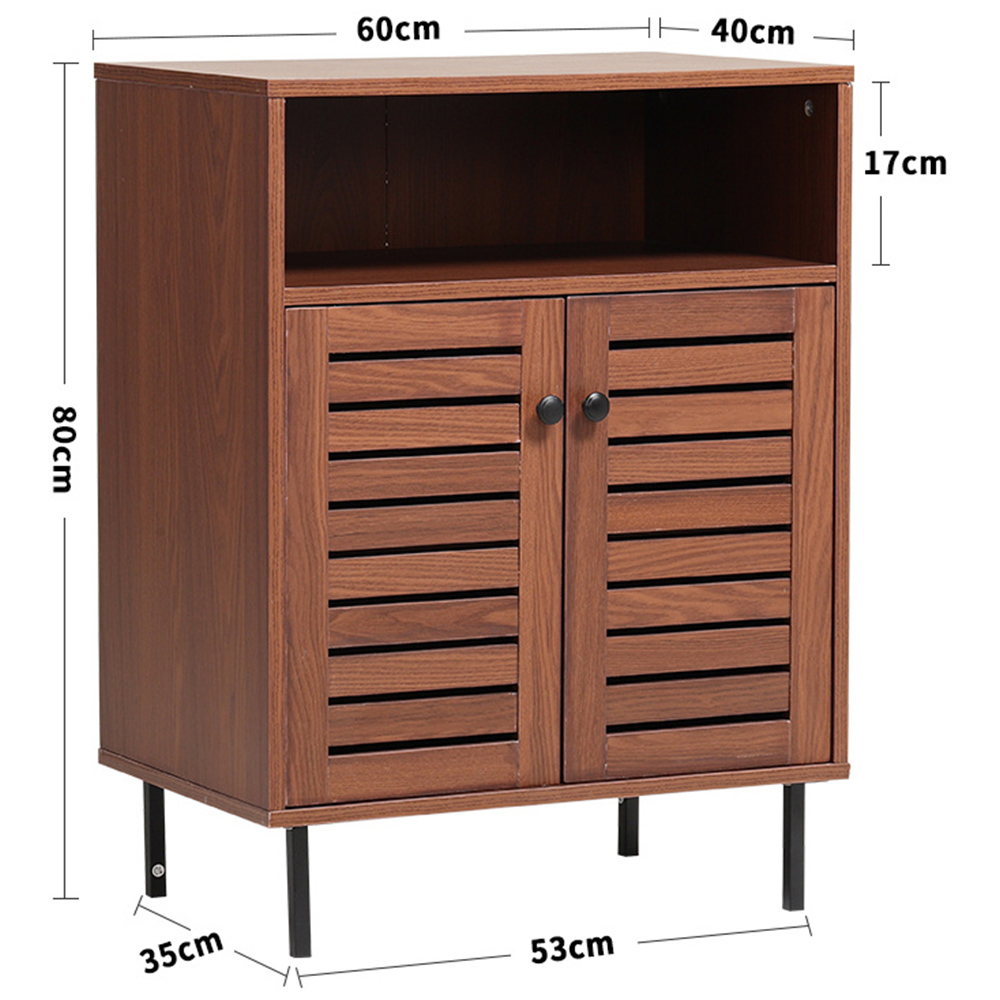 H&O Direct 2 Door Single Shelf Mid Century Wooden Sideboard Image 6