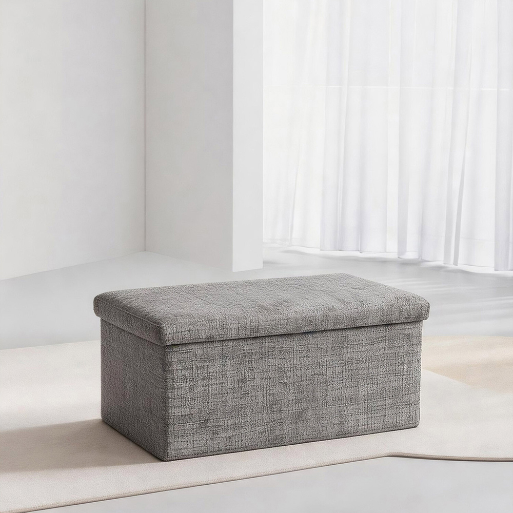 Chenille Storage Trunk Grey Image 3
