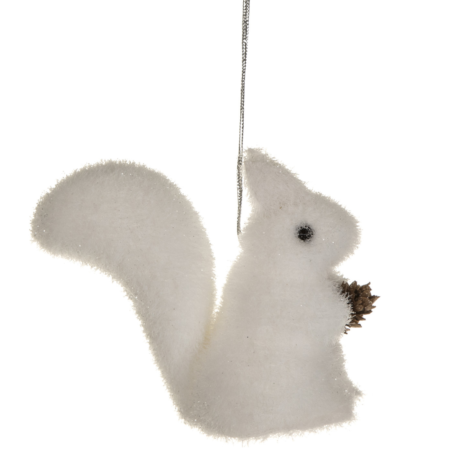 Alpine Lodge White Snowy Squirrel Hanging Decoration Image