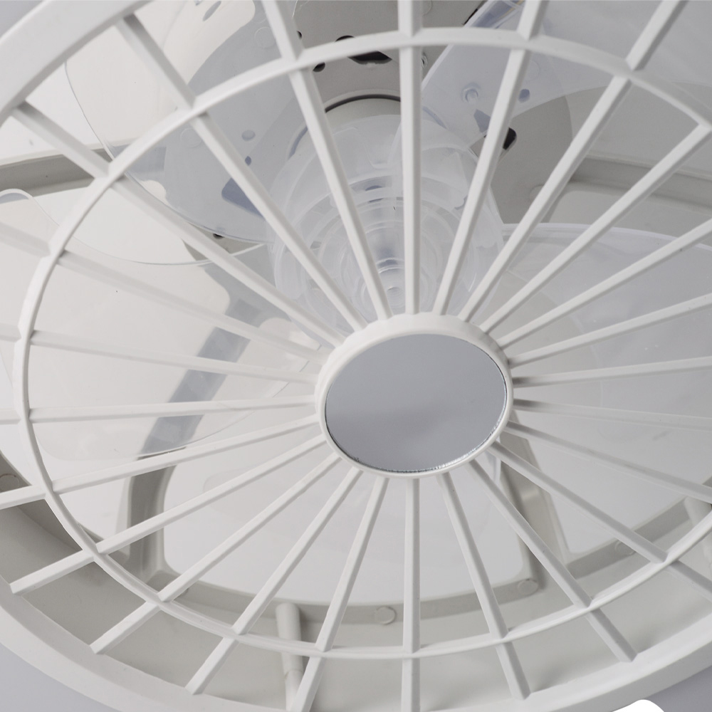 Living and Home White Round Acrylic LED Ceiling Fan Light 19 inch Image 3