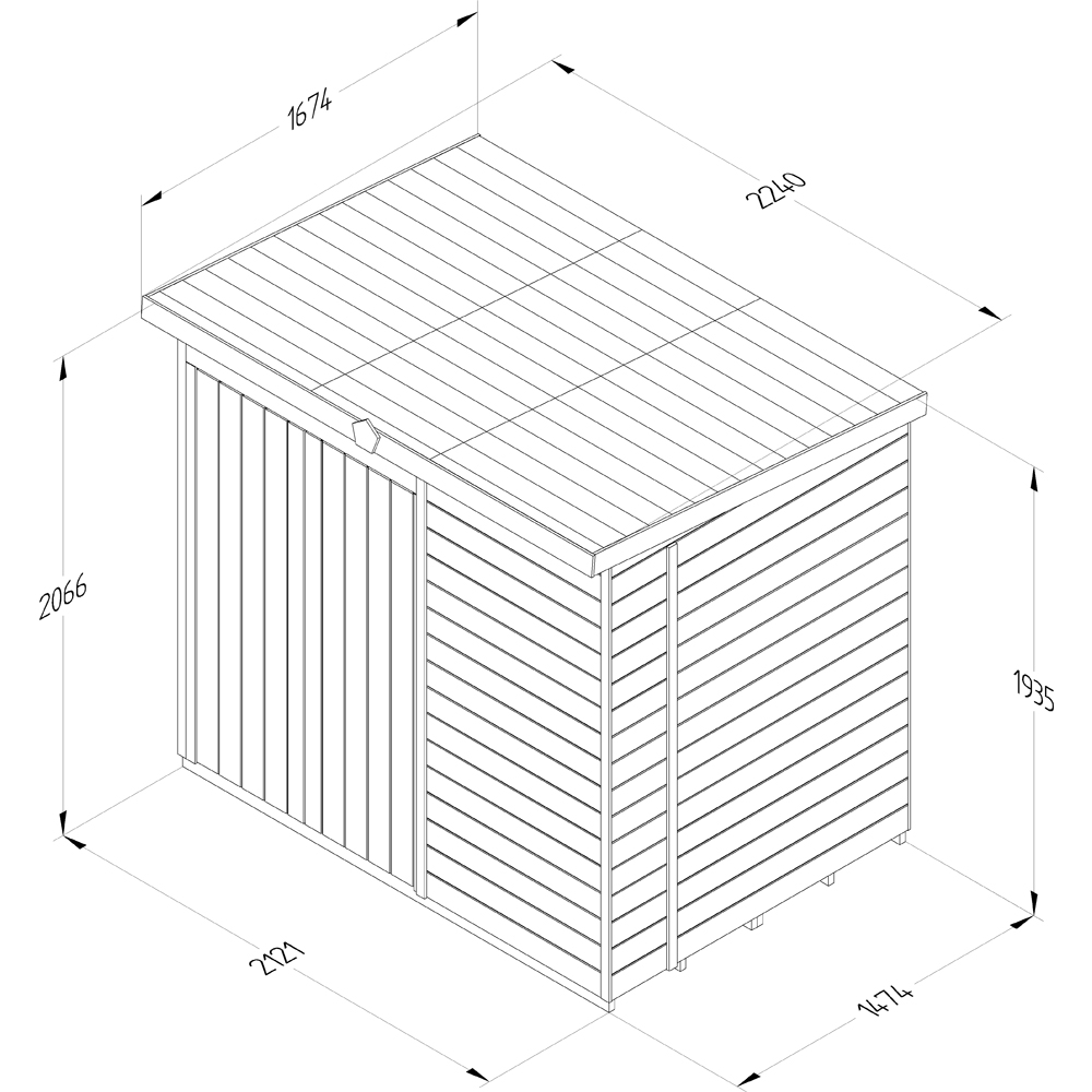 Forest Garden Timberdale 7 x 5ft Pent Shed Image 9