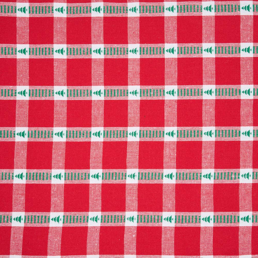 Checkered Tree Table Runner Red Image 4