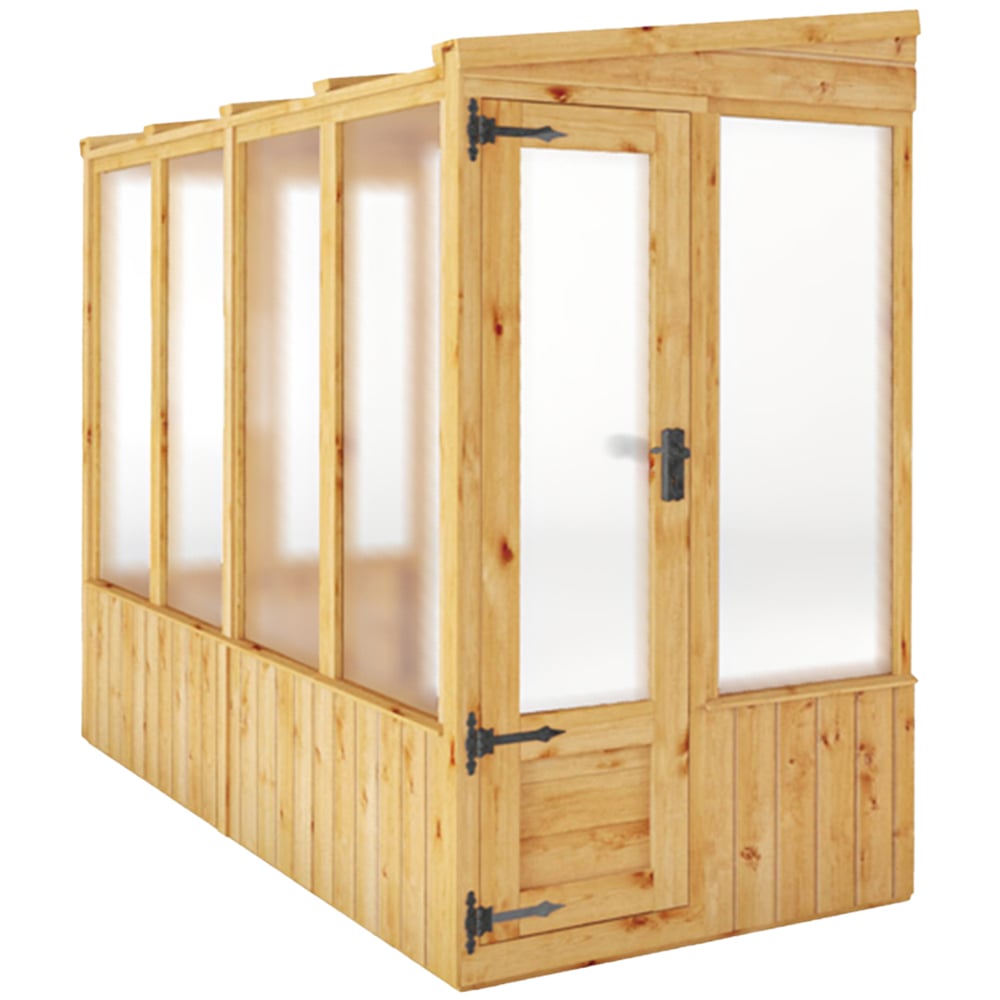 Mercia Woodsman Pent Lean To Polycarbonate 8 x 4ft Greenhouse Image 1
