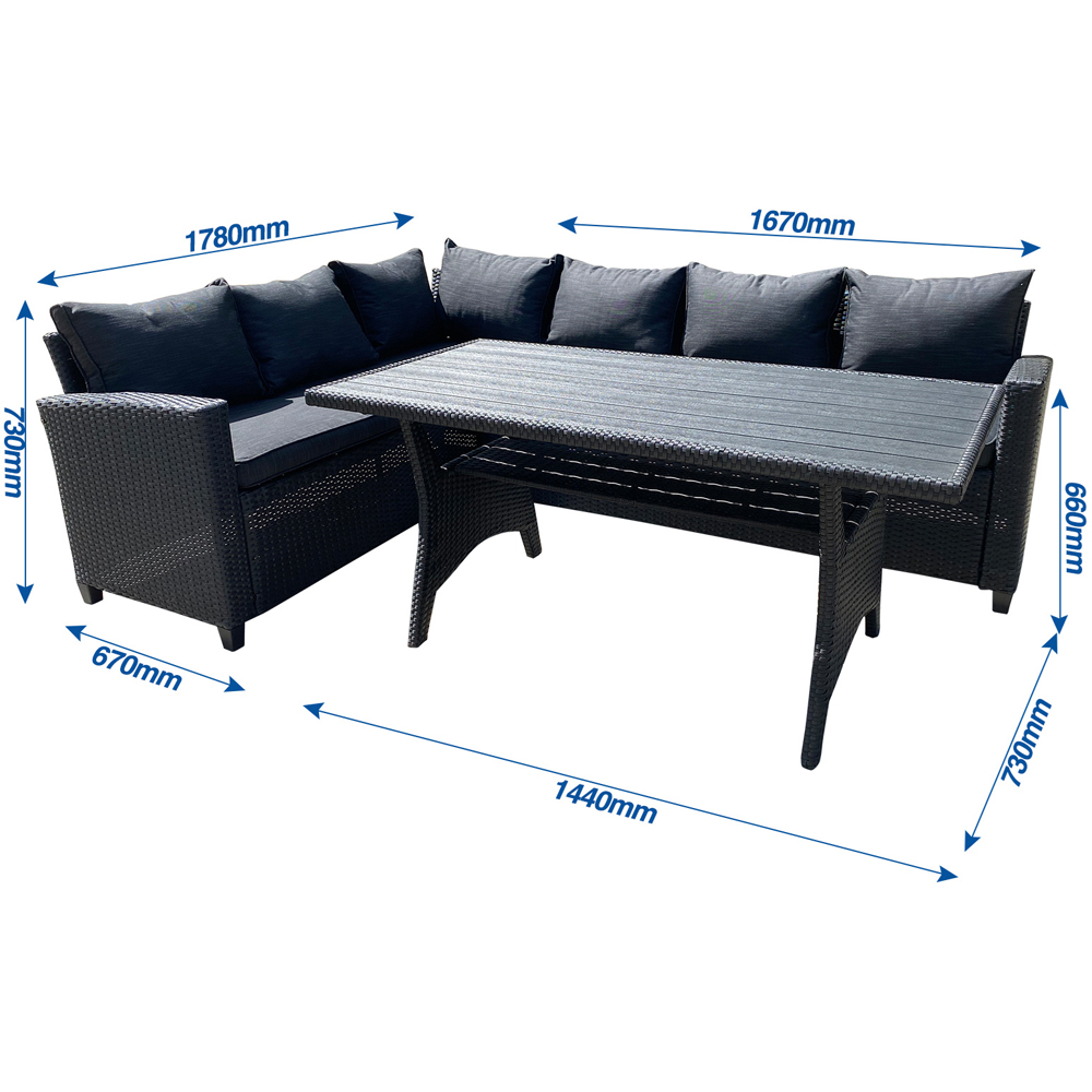 Furniture One 9 Seater Grey Rattan Garden Corner Lounge Set Image 6
